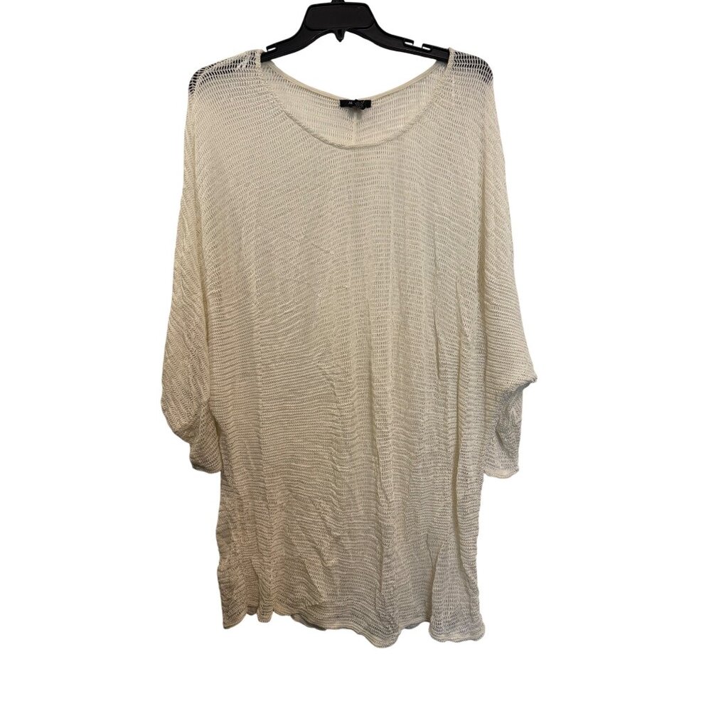Alfani Womens XL Lightweight Sheer Open Knit Pullover Top